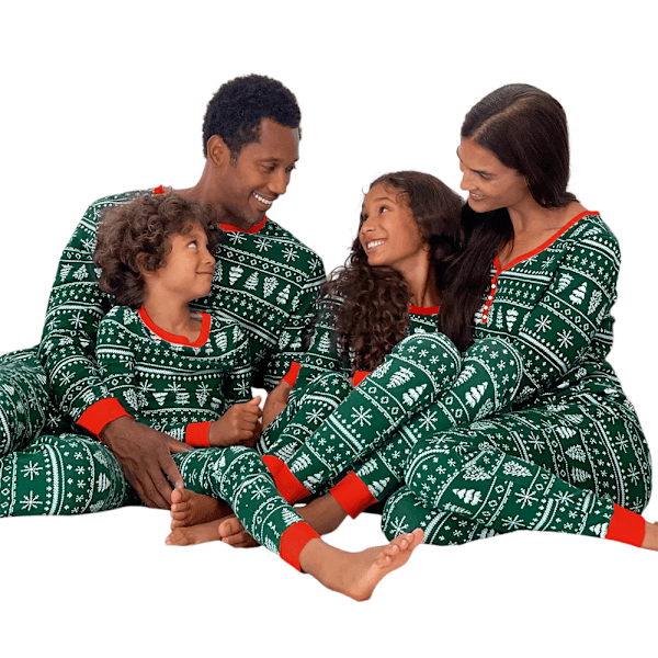 Julpyjamas för Familjen - Matchande Santa-Pyjamas för Kvinnor, Barn, Sömnkläder, Nattkläder, PJS Men S