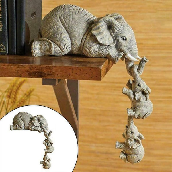 3 st Elefantprydnad Skulpturer Skåp Skrivbord dekorativa leksaker