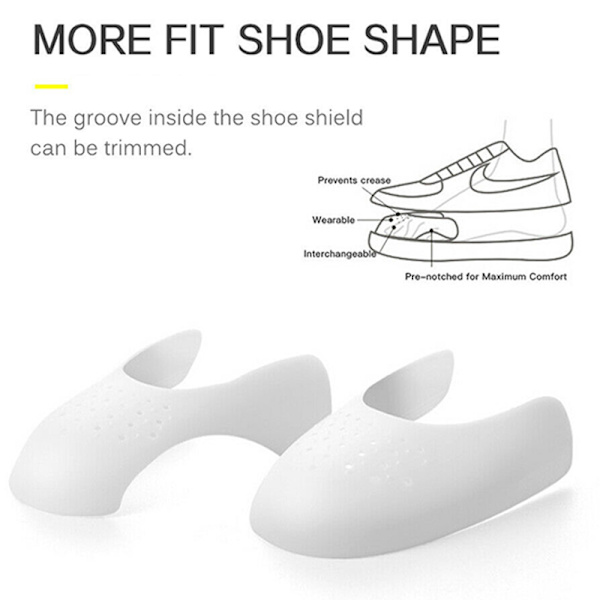 2 st Crease Protective Shoe Support Shoe Stretcher Shield white s（35-39）