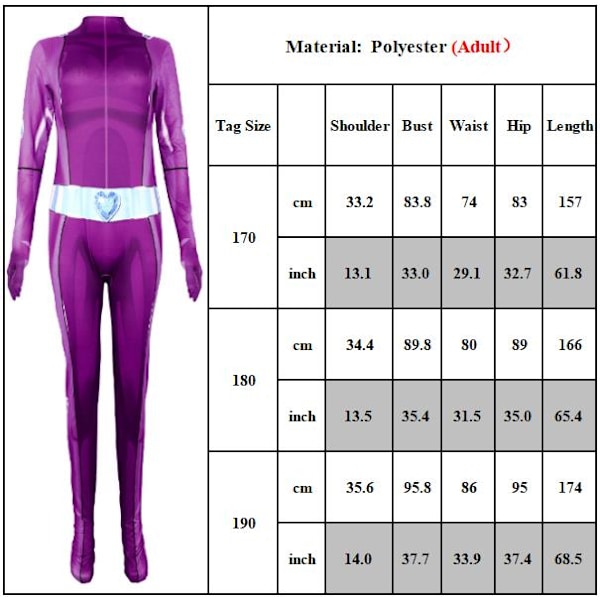 Totally Spies Clover Ewing Alexandra Cosplay -asu aikuisille ja lapsille, haalarit, trikoot, Halloween Zentai -bodypuku Red 140cm