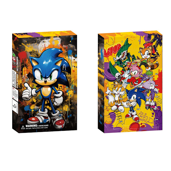 24 Rutor Julkalender Blind Box Leksak - 24 Dagars Nedräkning Julkalender Mini Sonic Figurer Presentset För Barn Julhelg