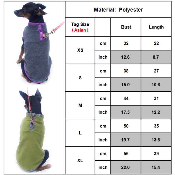 Husdjur Valp Katt Hund Jumper Väst Rock Kläder Vinter Kläder Tyg Dark Grey M
