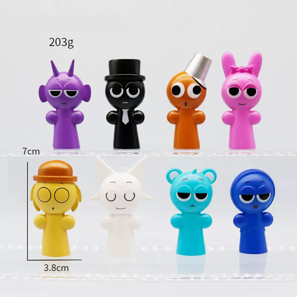 8-pack Sprunki Actionfigurer Mjuk Leksak Perfekt för Komfort och Fantasi Julklapp, Fest A