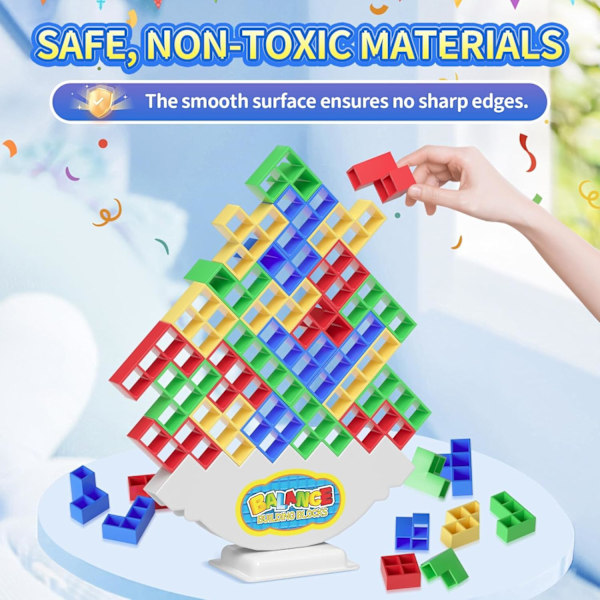 64 st Spelgåvor från Ziogco, Balanserad Staplingsblockspel, Perfekt för Familjer, Sammankomster, Resor, Pojkar och Flickors Gåvor, för Barn eller Vänner 64PCS