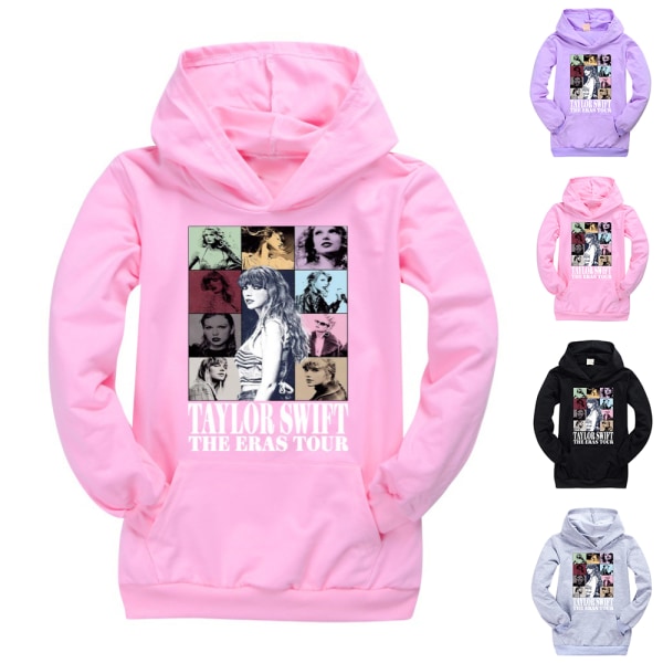 Barn Flickor Taylor Swiftie Tryckt Hoodie Sweatshirt Casual Pullover Toppar Jumper Black 160cm