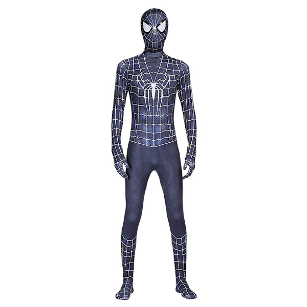 Musta Hämähäkkimies Puku Venom Cosplay Haalari Lapsille Pojille Black Spiderman 9-11Years = EU134-146
