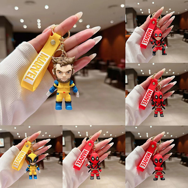 Deadpool och Wolverine Figur Nyckelring Nyckelring Barn Pojkar Hänge Väska Charm A