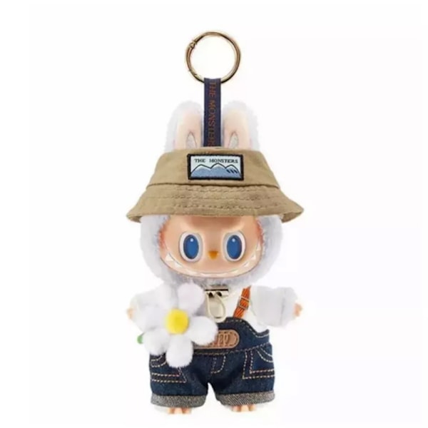 POP MART The Monsters Labubu Blind Box Samlefigur - Pop Mart Spennende Macaron Plysj Nøkkelring Utgave (1 Blind Box, 17cm)