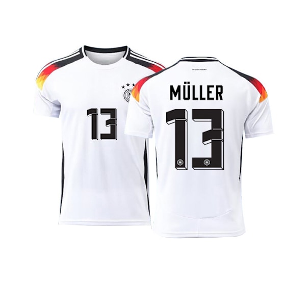 2024 Tyskland Hemma Fotbollströjor, NO.13 Mueller Fotbollströja, Sport Träning Kortärmad Fotbollstopp för Herr Fotbollströja S