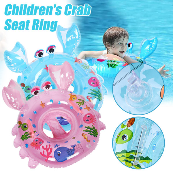 Baby Swimming Float Uppblåsbar flytring med säkerhetssits blue 55cm