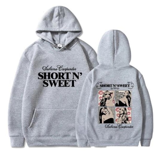 Sabrina And Carpenter Merch Hoodie Tryckt Sweatshirt Lös Hoodie Casual Långärmad Passar Både Män Och Kvinnor Grey XL