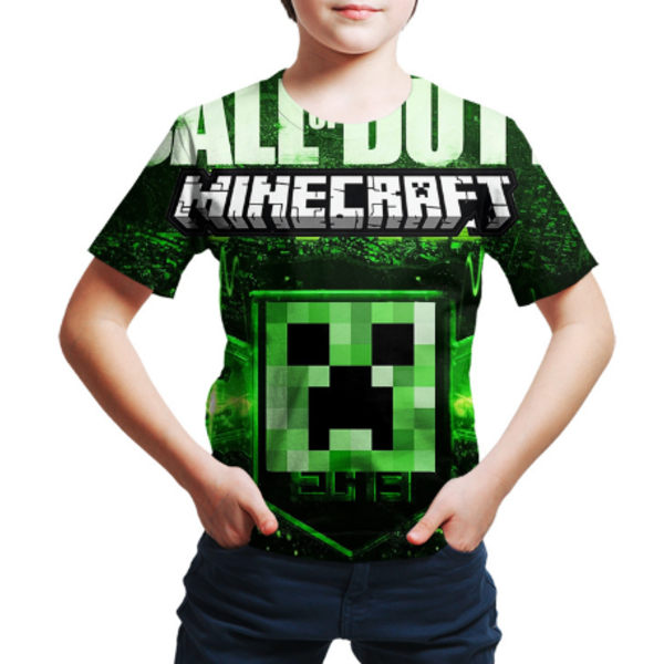 Minecraft Garmer Print T-shirts Barn Pojkar Flickor Kortärmad Topp D 130cm