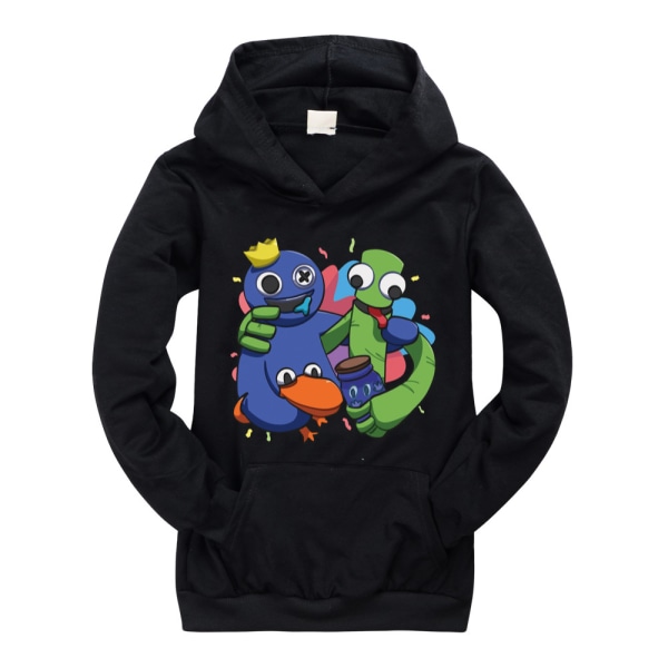 Kid Rainbow Friends Print Casual Hoodie Sweatshirt Pullover Toppar black 130cm