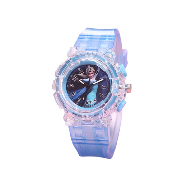 Kid Girls Frozen Anna Elsa Luminous Mechanic Watches Gift A