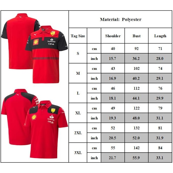 ScuderiaFerrari F1 Racing Kläder Herr Klassisk Pikétröja Fans Gåva #1 M