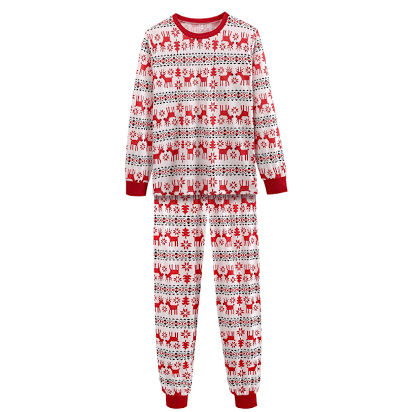 Familjematchande pyjamas för barn, spädbarn, jul, julhjortstryck, vuxen nattkläder, pyjamas, pyjamasset Men S