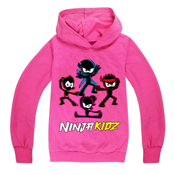 Barn Nuinja Cosplay Hoodie Jacka Kostymer Halloween rose red 140cm