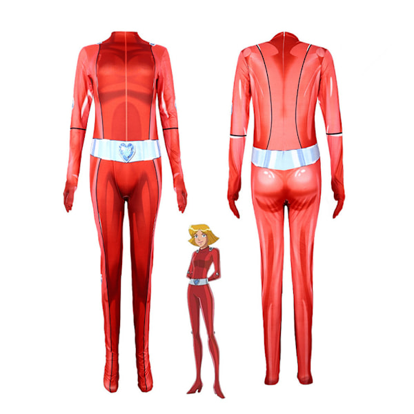 Totally Spies Clover Ewing Alexandra Cosplay -asu aikuisille ja lapsille, haalarit, trikoot, Halloween Zentai -bodypuku Red 170cm