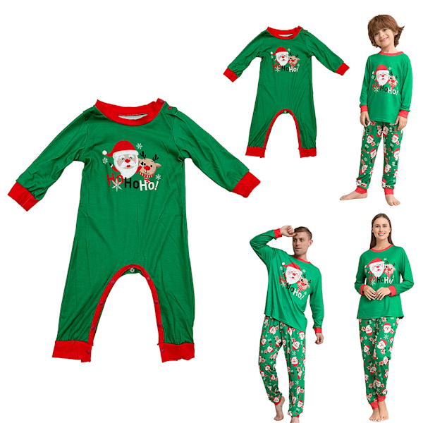 Julpyjamas för Familjen Matchande Santa Claus Tryck Pyjamas Vuxna Barn Baby Hund Julnattkläder Pjs Set Baby 9-12M