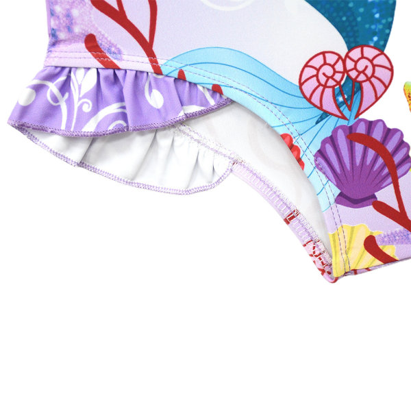 The Little Mermaid Baddräkt Badkläder Strandkläder för barnflicka rose red 5-6 Years = EU 110-116