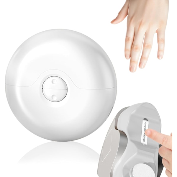 Uppgraderad 2-i-1 Elektrisk Poleringsautomatisk Nagelklippare, Elektrisk Nagelfil Passar för Äldre, Vuxna, Barn White