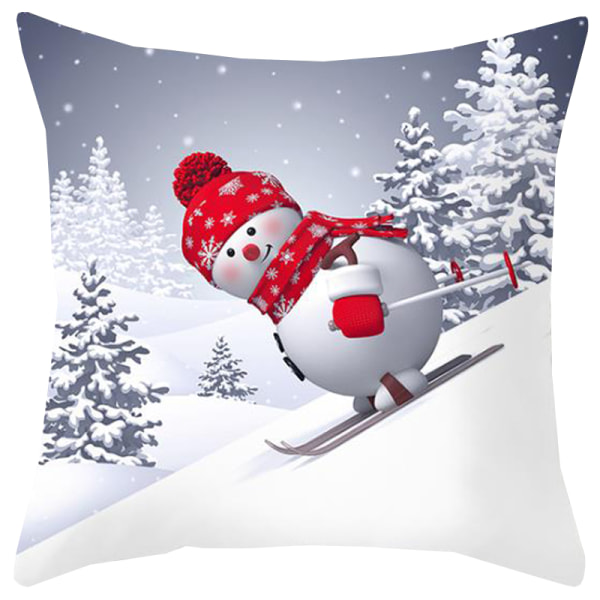 Christmas Snowman Print Midja Kuddfodral Cover Case I