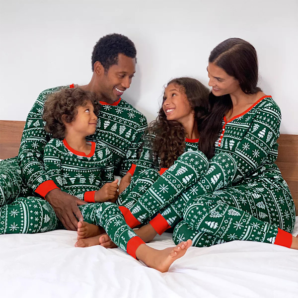 Julpyjamas för Familjen - Matchande Santa-Pyjamas för Kvinnor, Barn, Sömnkläder, Nattkläder, PJS Men M