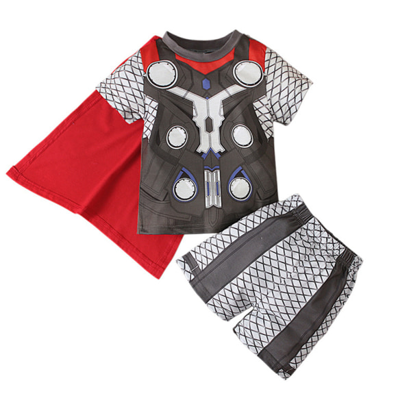 Thor Outfits kortärmad skjorta Shorts Cape Set för barn pojkar Thor 4-5 Years = EU 98-110