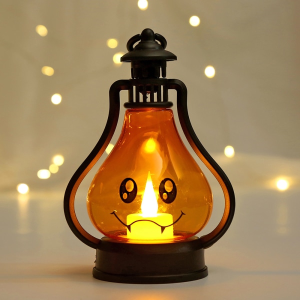 Halloween pumpa lykta rekvisita Party Hängdekor LED-lampa A