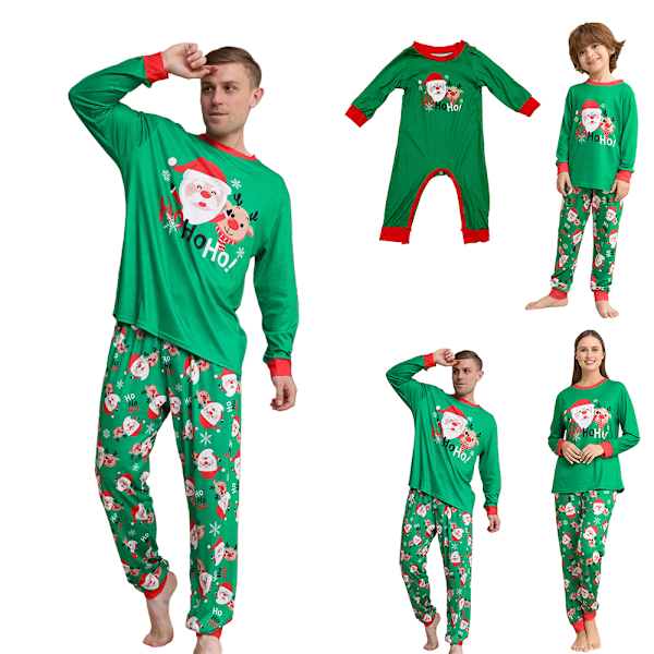 Julpyjamas för Familjen Matchande Santa Claus Tryck Pyjamas Vuxna Barn Baby Hund Julnattkläder Pjs Set Dog S