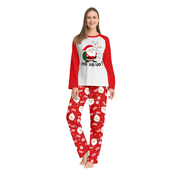 Julpyjamas för familjen - Matchande pyjamas med julmotiv, tomte, barn, spädbarn, vuxen, nattkläder, pyjamasset Women M