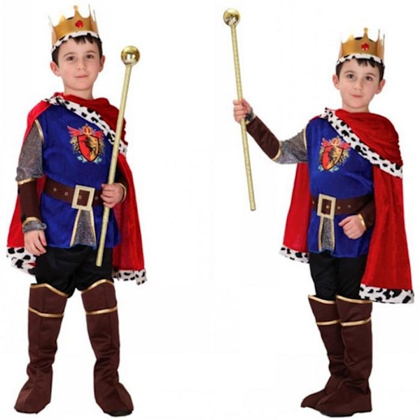 Prins Charming Kostym Halloween Cosplay Prins Charming Scenkläder Topp Byxor Set S