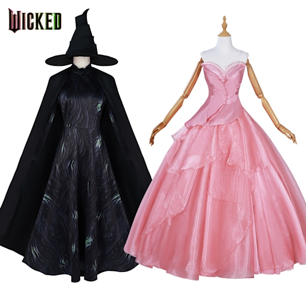 Cosplay Wicked Häxan Elphaba Glinda Klänning Hatt Halloween Karneval Dräkter Klänning Aifuba 2XL