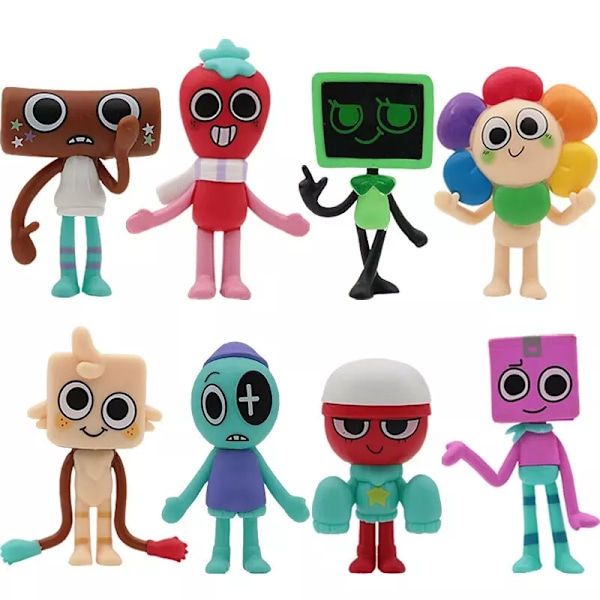 8-pack Dandys World Figurleksakssats Modell Actionfigurer Samlarföremål 8PCS