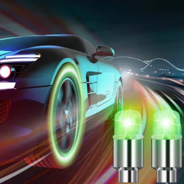 LED-hjuldäck Cap Neonljuslampa Färgglad Bulb Bike green