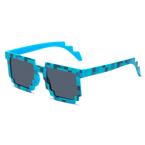 Pixel Minecraft Solglasögon Barn UV-skydd för vuxna utomhus Blue