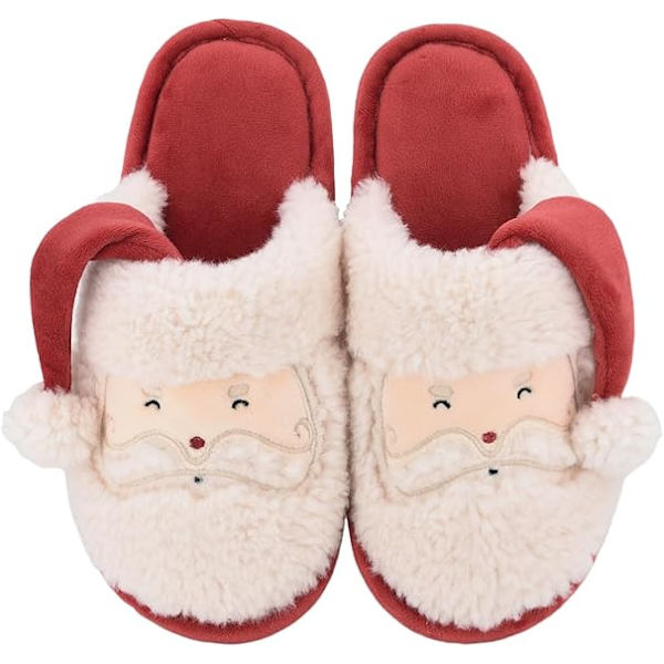 Julesko Hjemmesko med Memory Foam til Kvinder Varme Hjemmesko til Kvinder Hyggelige Fuzzy Soveværelsessko Hjemmesko til Indendørs Brug 40-41