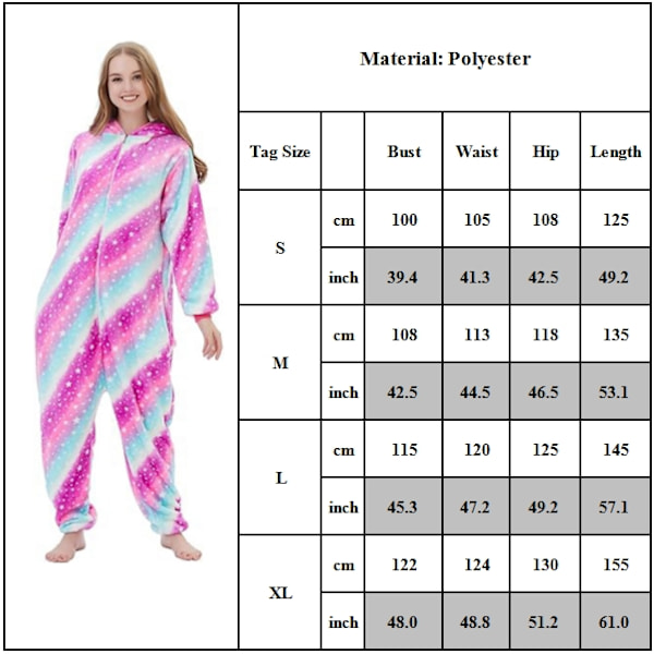 Voksen Unisex Tegneserie Onesie Pyjamas Cosplay Jul Nattøj Jumpsuit Kostume C M