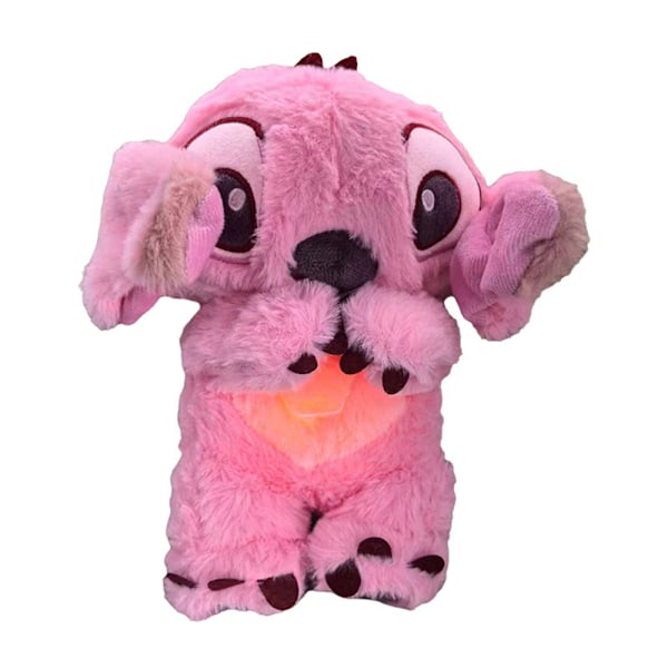 Baby Kids Lilo & Stitch Andningsmusikalisk Lugnande Plyschdocka Mjuk Plyschleksak Pink