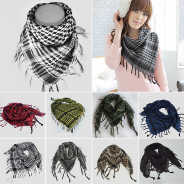Arab Shemagh Tactical Military Palestine Scarf Sjal Wrap Grå