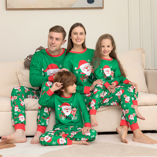 Julpyjamas för Familjen Matchande Santa Claus Tryck Pyjamas Vuxna Barn Baby Hund Julnattkläder Pjs Set Dog M