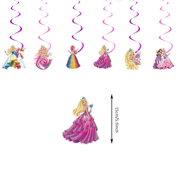 Barbie Dukke Bursdagsfest Utstyr Ballonger Banner Dekorasjoner