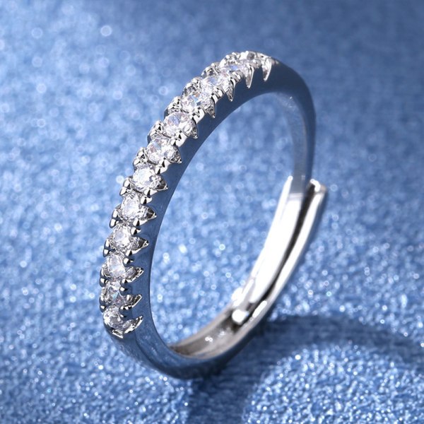 Justerbara Silver Kristaller Diamantringar Smycken Dam Flickor