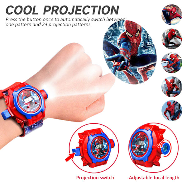 Barn Projektor Digital Armbandsur Flip Cover Projektion Klocka Pojkar Flickor Present Automobile