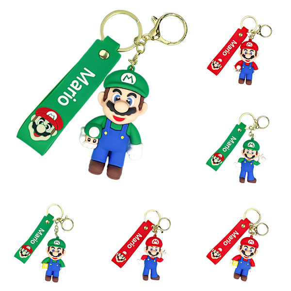 Super Mario Anime Nyckelringar, Ryggsäckstillbehör, Handväskor Pojk- och Flickväskor Berlocker C