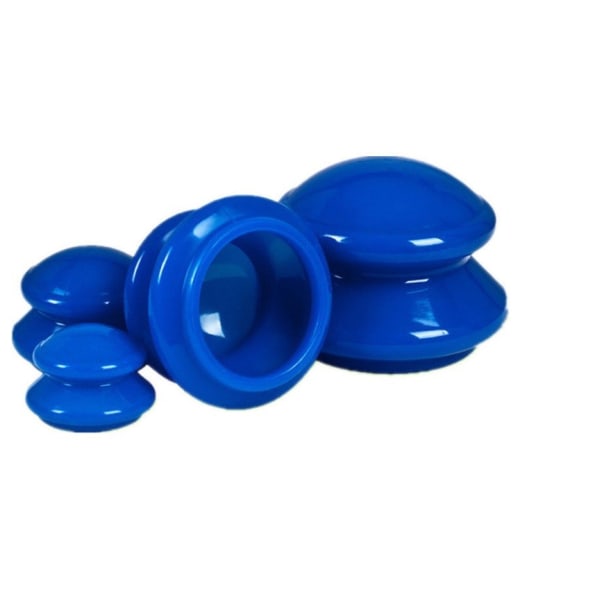 Cupping sæt massage silikone blå 4x Blå