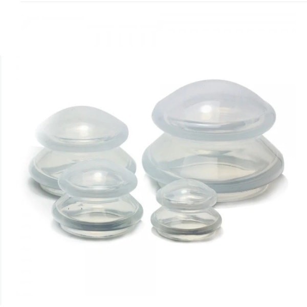 Gennemsigtig / gennemsigtig massage cupping silikone 4x Transparant