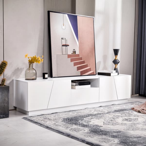 Modern TV-bänk 170 cm, TV-möbel, TV-panel. Diagonal patchwork-stil.