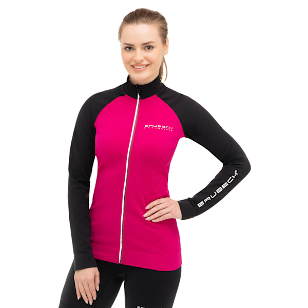 Damtröja med dragkedja Brubeck Athletic termoaktiv Fuchsia-svart M
