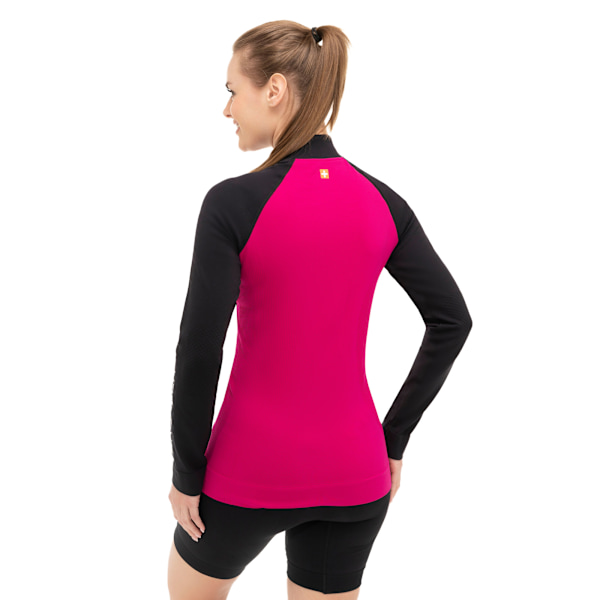 Damtröja med dragkedja Brubeck Athletic termoaktiv Fuchsia-svart M